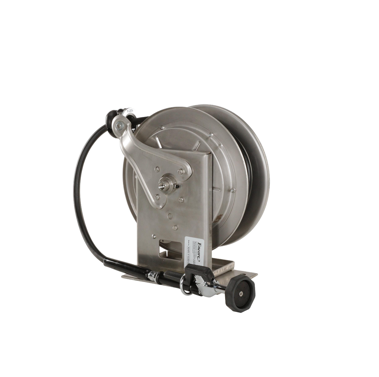 Encore® Hose Reel with 35 ft. Hose, Open Stainless Steel Reel Assembly, 3/8" NPT Inlet and 3.3 gpm Spray Valve