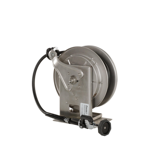 Encore® Hose Reel with 35 ft. Hose, Open Stainless Steel Reel Assembly, 3/8" NPT Inlet and 3.3 gpm Spray Valve