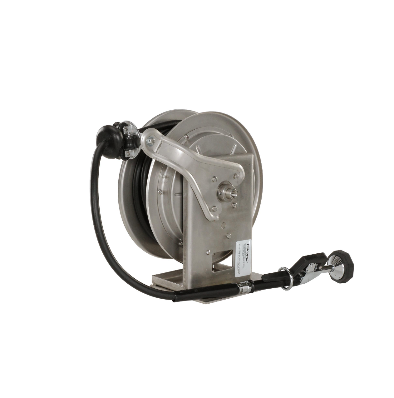 Encore® Hose Reel with 35 ft. Hose, Open Stainless Steel Reel Assembly, 3/8" NPT Inlet and 3.3 gpm Spray Valve