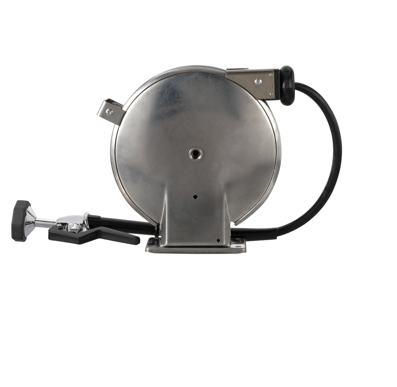 Encore® Hose Reel with 50 ft. Hose, Open Stainless Steel Reel Assembly, 3/8" NPT Inlet and 3.3 gpm Spray Valve