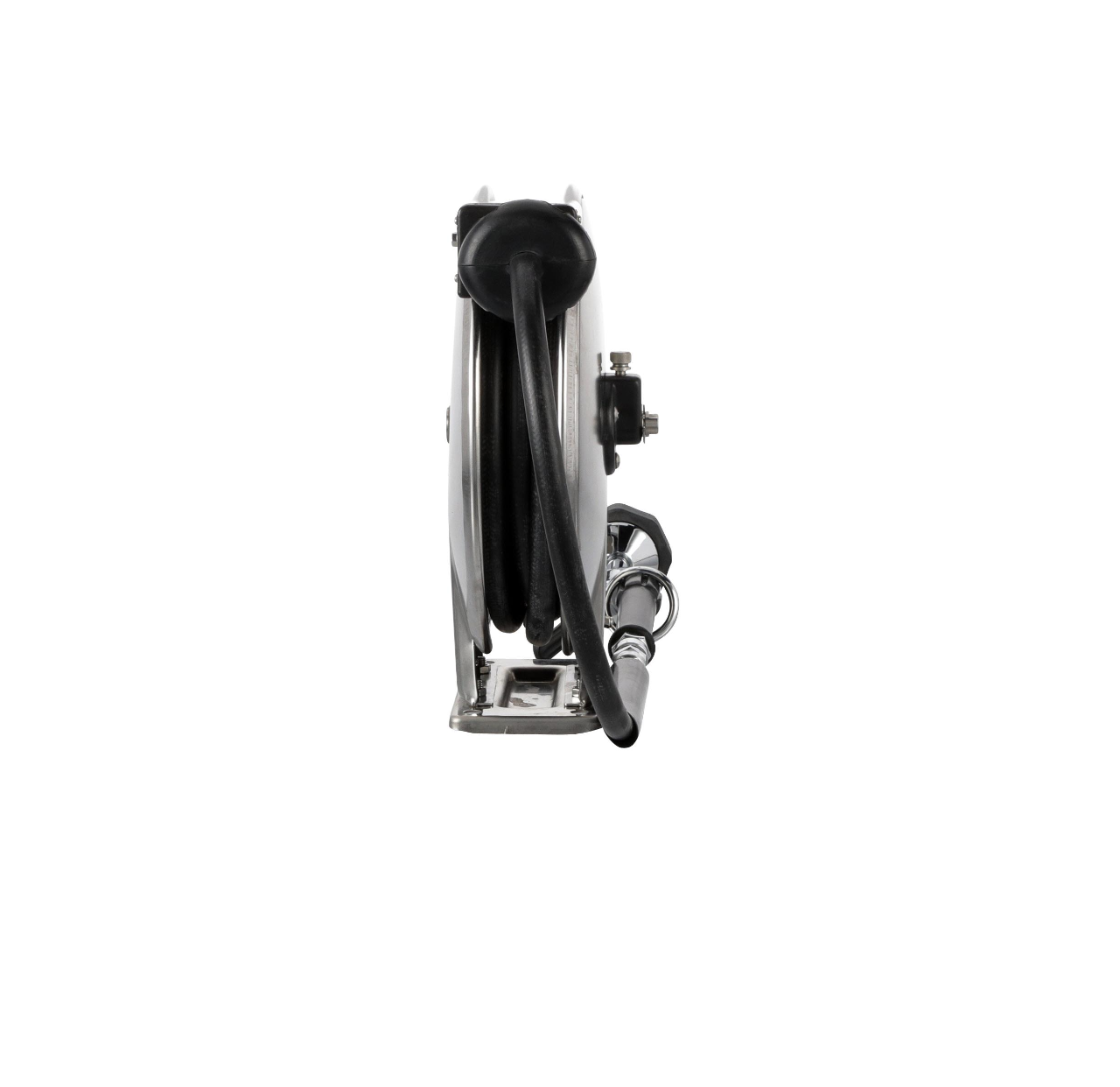 Encore® Hose Reel with 50 ft. Hose, Open Stainless Steel Reel Assembly, 3/8" NPT Inlet and 3.3 gpm Spray Valve