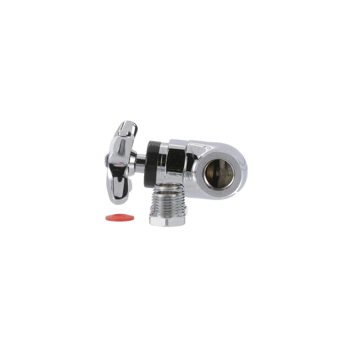 Shut Off Control Valve, Polished Chrome, Cross Handle, 3/8" IPS Inlet/Outlet and 1/2" Universal