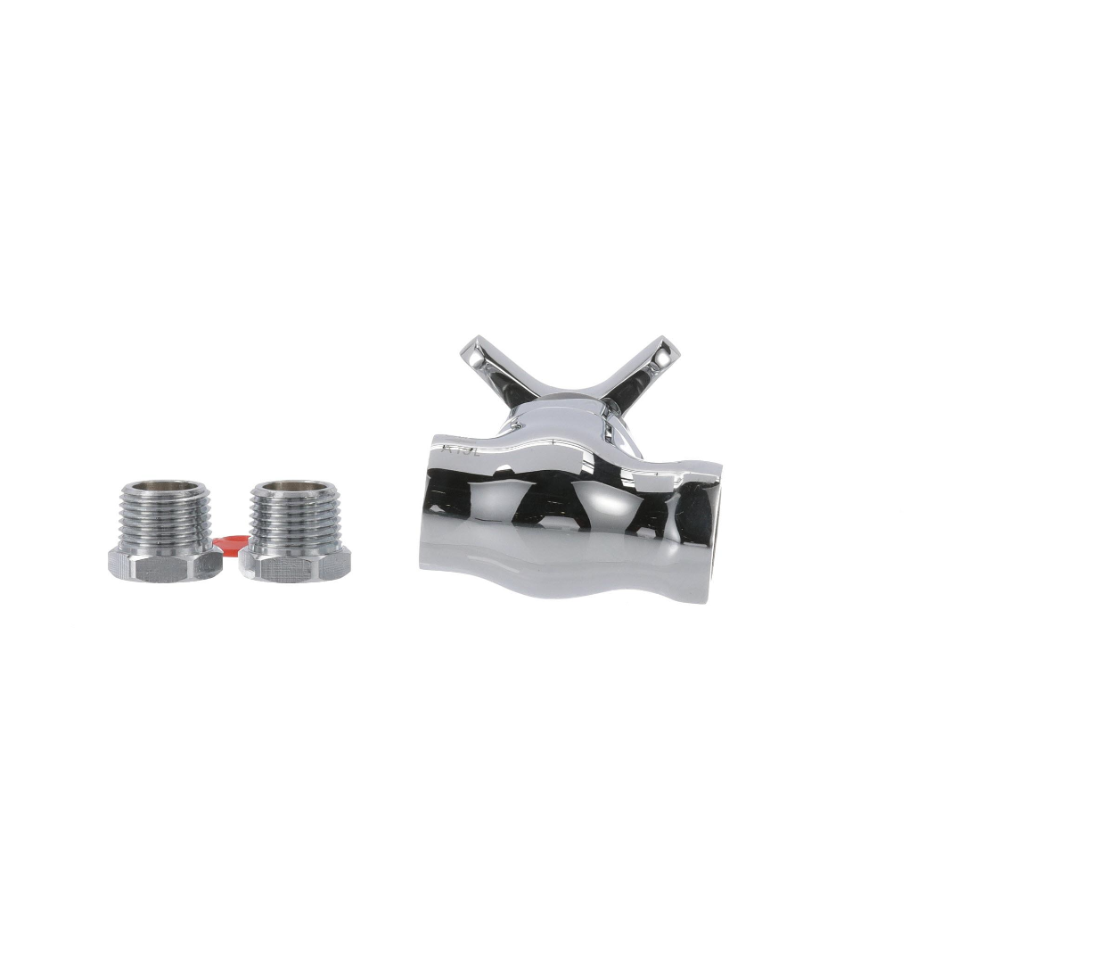 Shut Off Control Valve, Polished Chrome, Cross Handle, 3/8" IPS Inlet/Outlet and 1/2" Universal