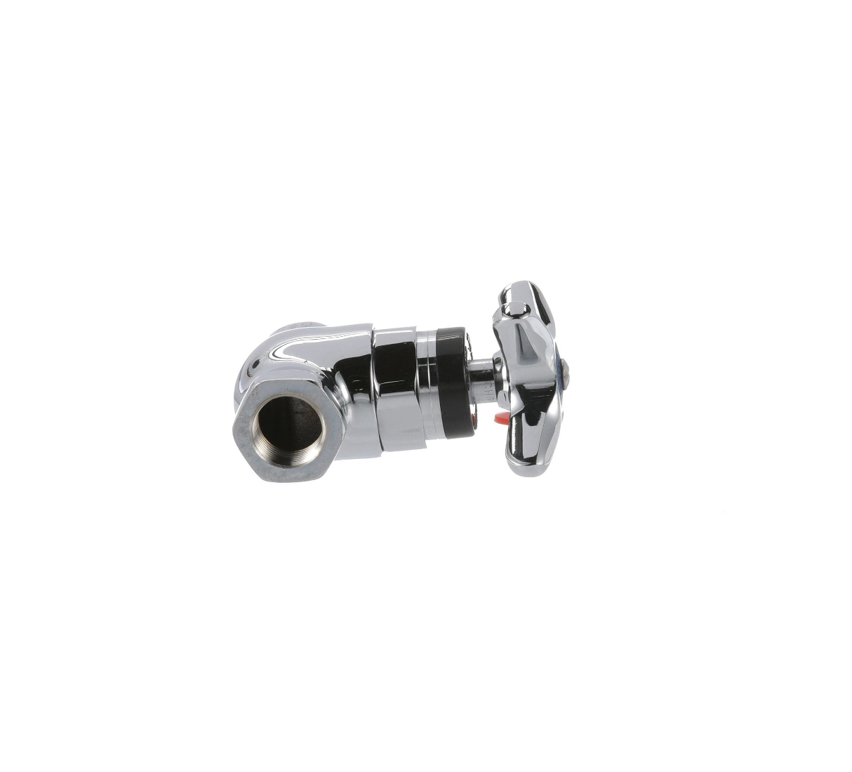 Shut Off Control Valve, Polished Chrome, Cross Handle, 3/8" IPS Inlet/Outlet and 1/2" Universal