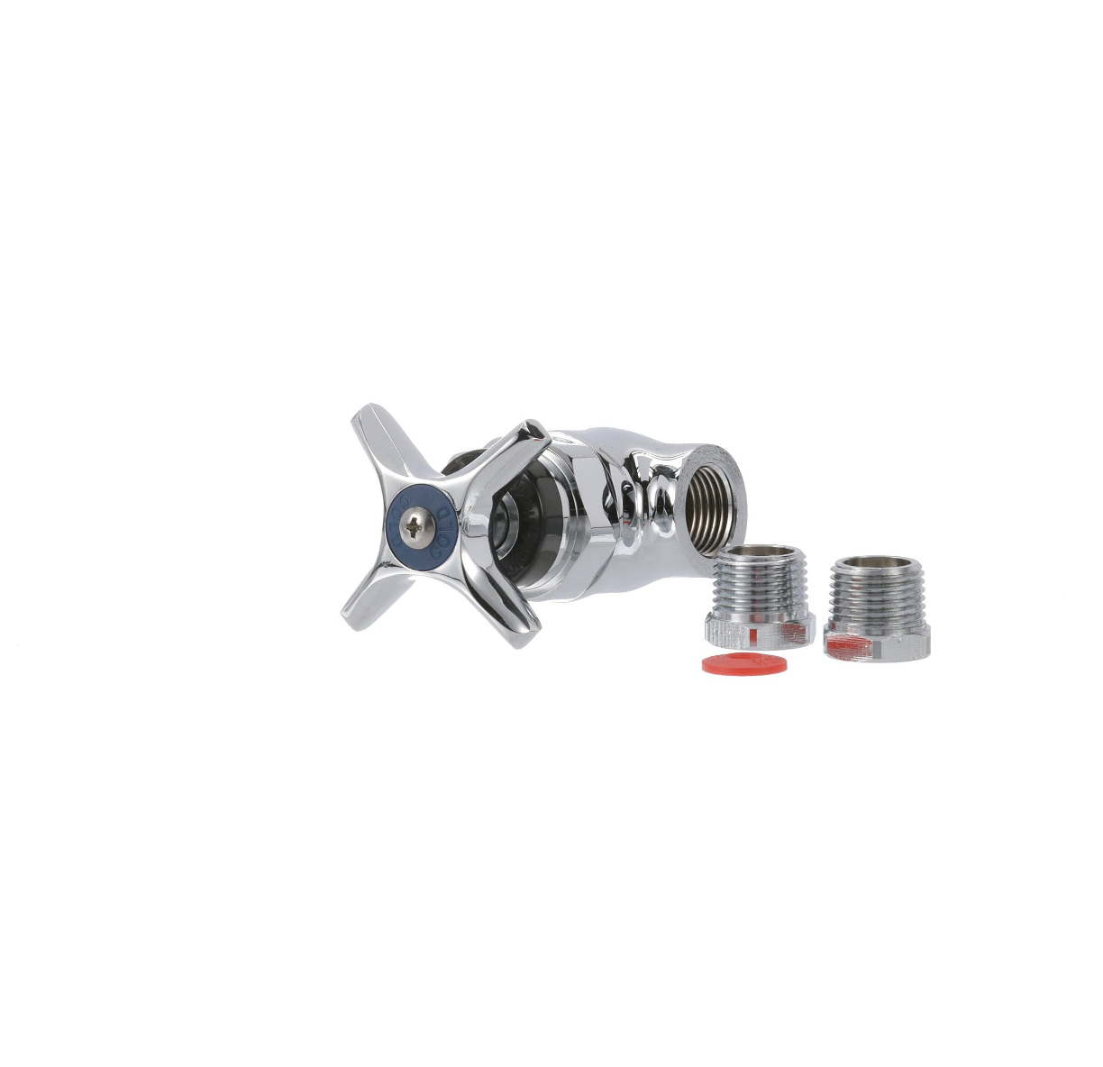 Shut Off Control Valve, Polished Chrome, Cross Handle, 3/8" IPS Inlet/Outlet and 1/2" Universal