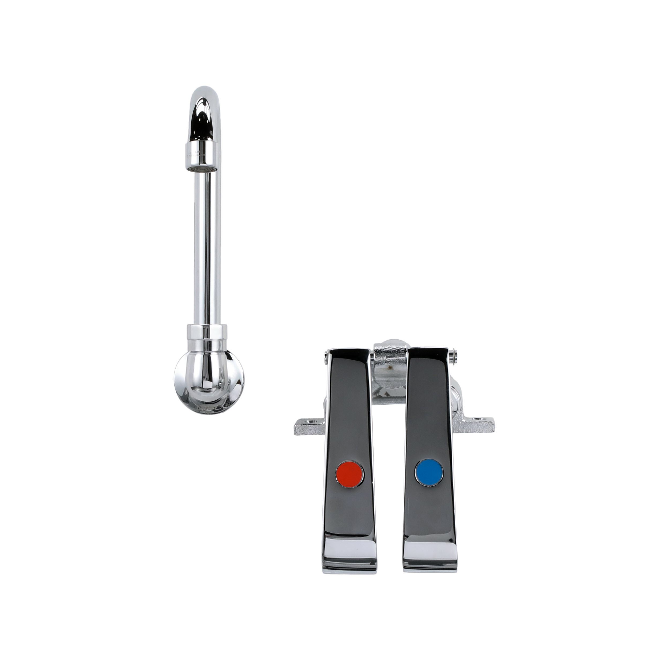 Encore® Knee Valve with Dual Pedal and Rough Chrome Valve Body, Includes 3-1/2" Swivel Gooseneck Spout