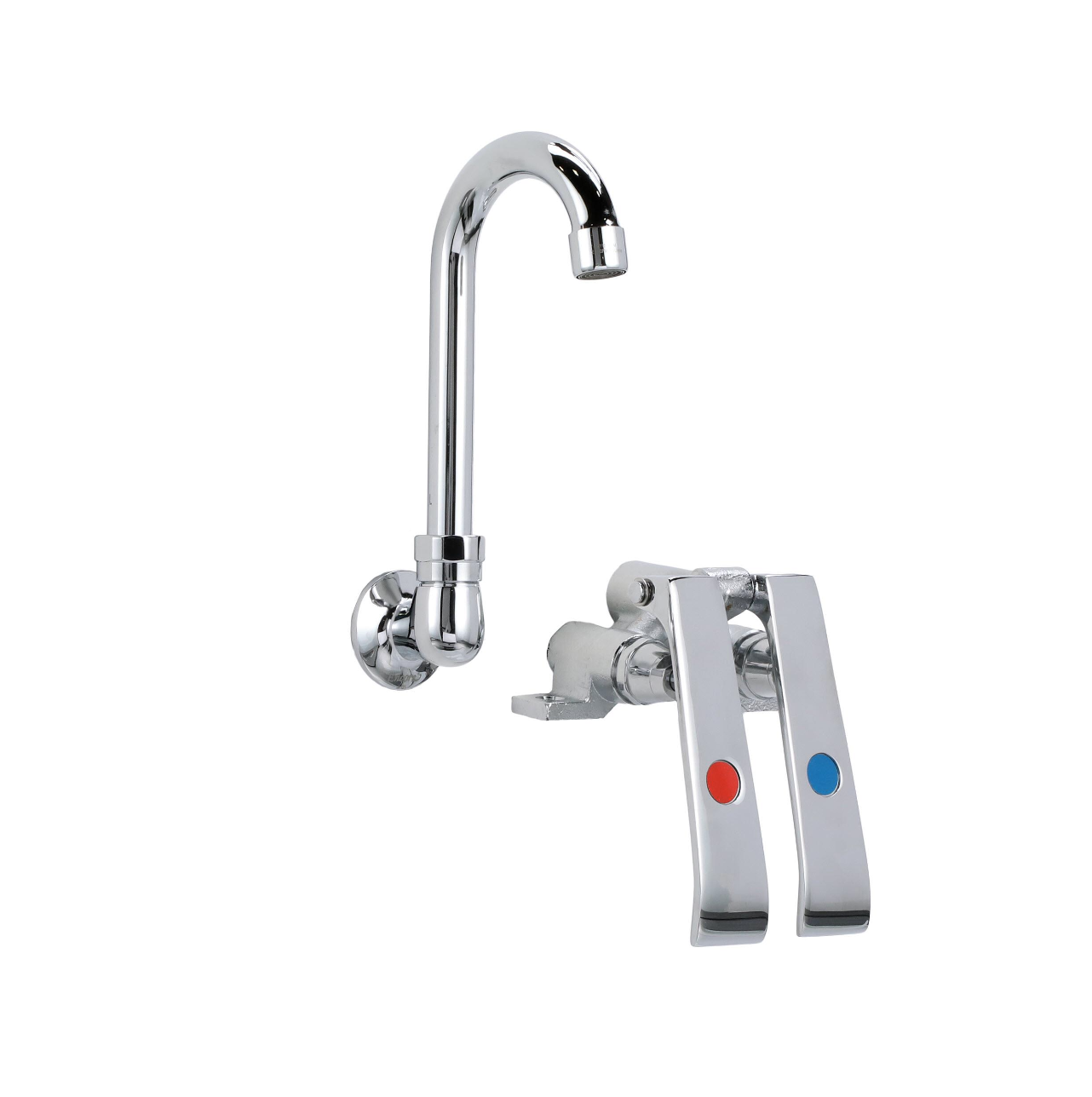 Encore® Knee Valve with Dual Pedal and Rough Chrome Valve Body, Includes 3-1/2" Swivel Gooseneck Spout