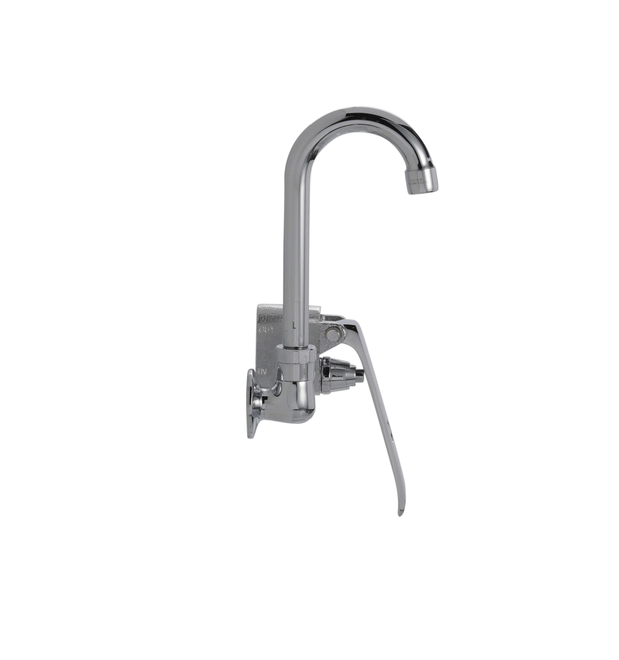 Encore® Knee Valve with Single Pedal and Rough Chrome Valve Body, Includes 3-1/2" Rigid Gooseneck Spout