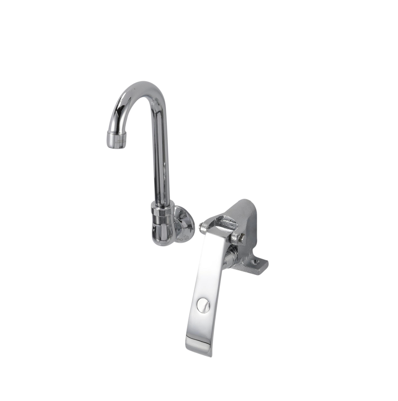 Encore® Knee Valve with Single Pedal and Rough Chrome Valve Body, Includes 3-1/2" Rigid Gooseneck Spout
