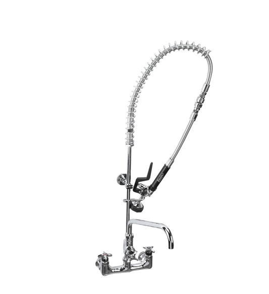 Encore® Quik-fil™ 8" OC Wall Mount 3/4" High Volume Pre-rinse with 12" Add on Faucet