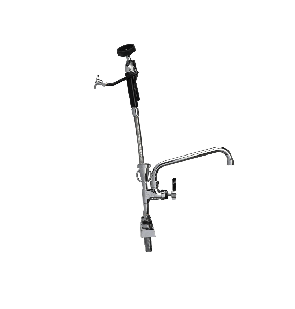 Utility Spray, deck mount, 4" (102mm) O.C., 10" (356mm) swivel stainless steel tubular swing spout