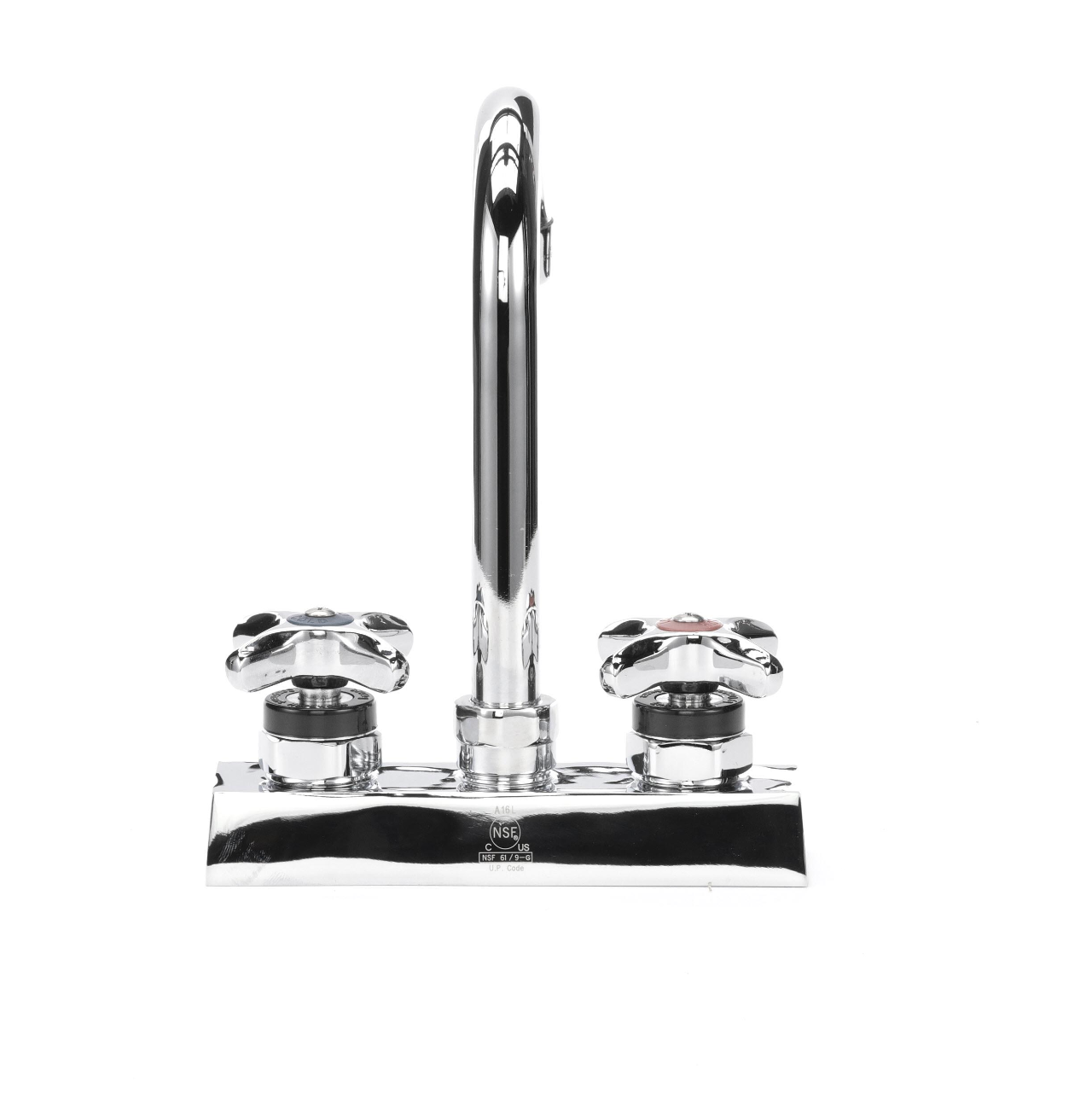 Encore 4" OC Deck Mount Faucet with 3-1/2" Swivel Gooseneck Spout and Cross Handles