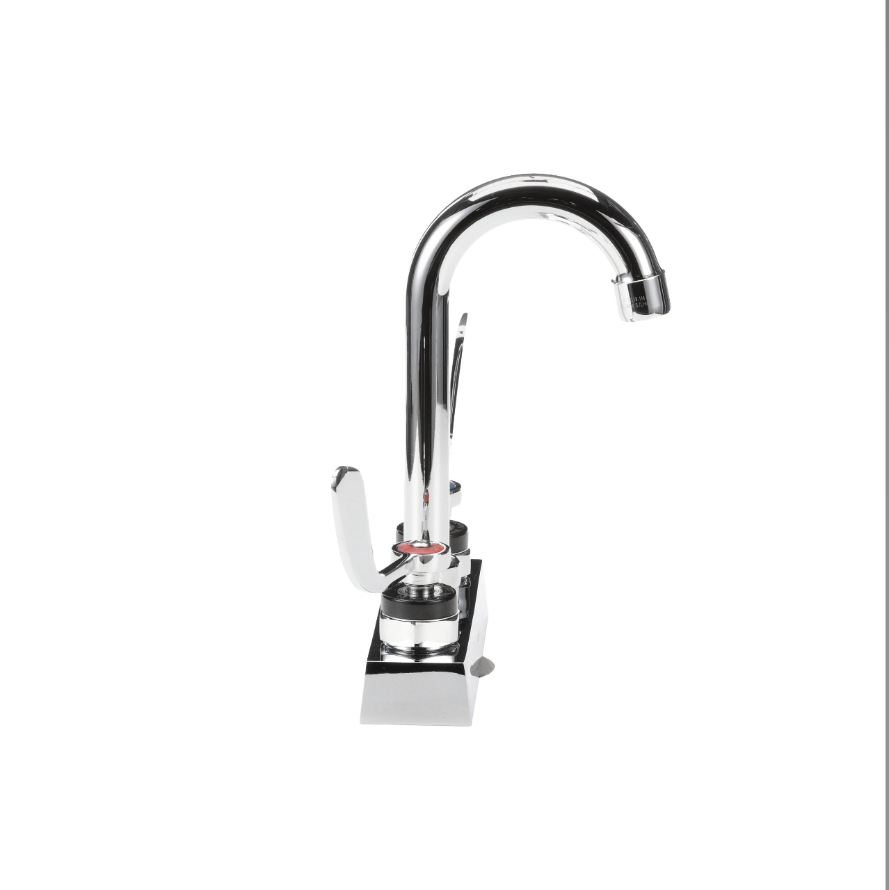Encore 4" OC Deck Mount Faucet with 3-1/2" Swivel Gooseneck Spout and 4" Wrist Blade Handles