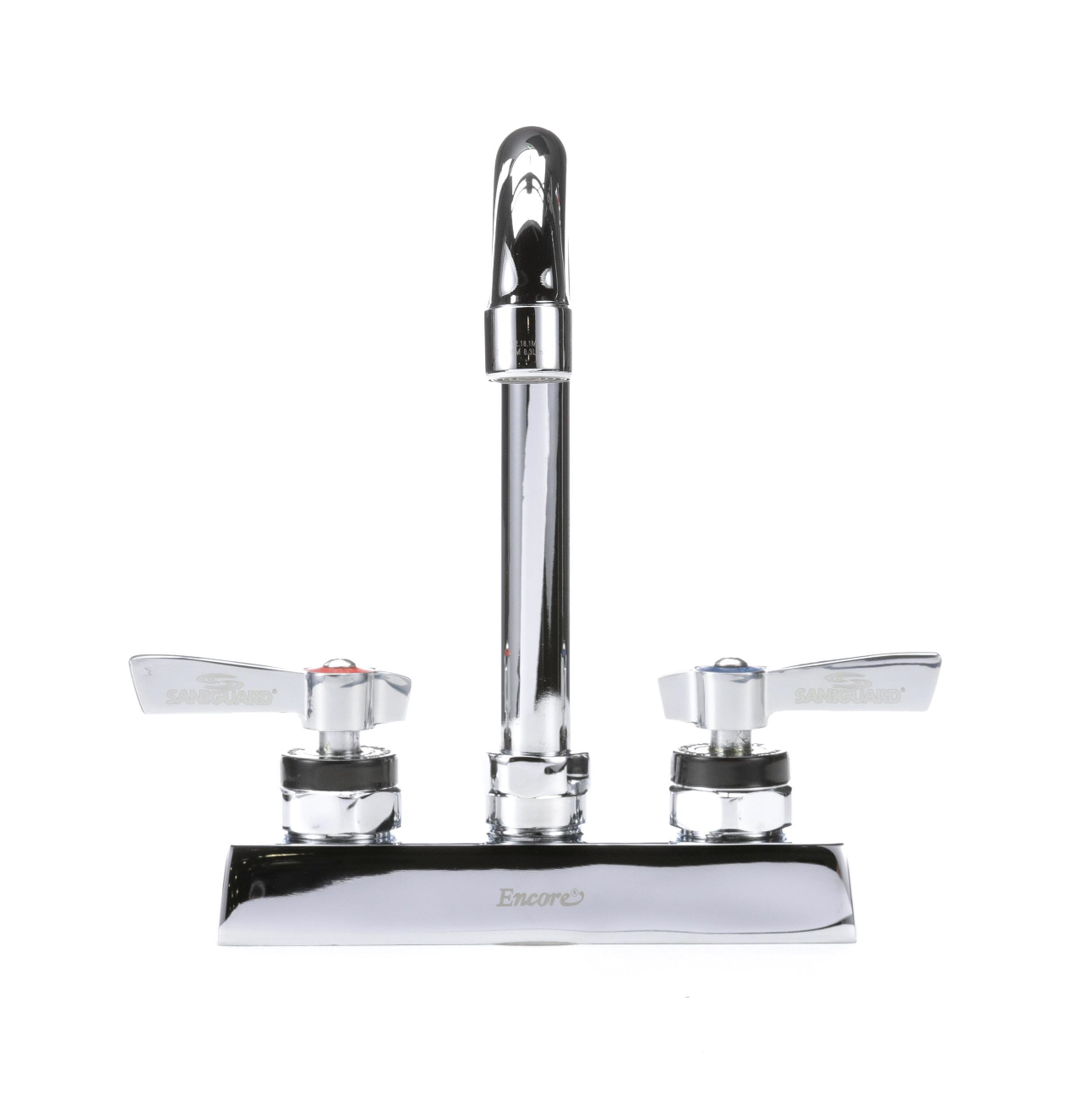 Encore 4" OC Deck Mount Faucet with 3-1/2" Swivel Gooseneck Spout and Lever Handles