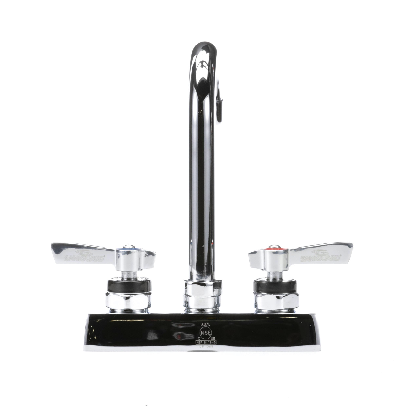 Encore 4" OC Deck Mount Faucet with 3-1/2" Swivel Gooseneck Spout and Lever Handles