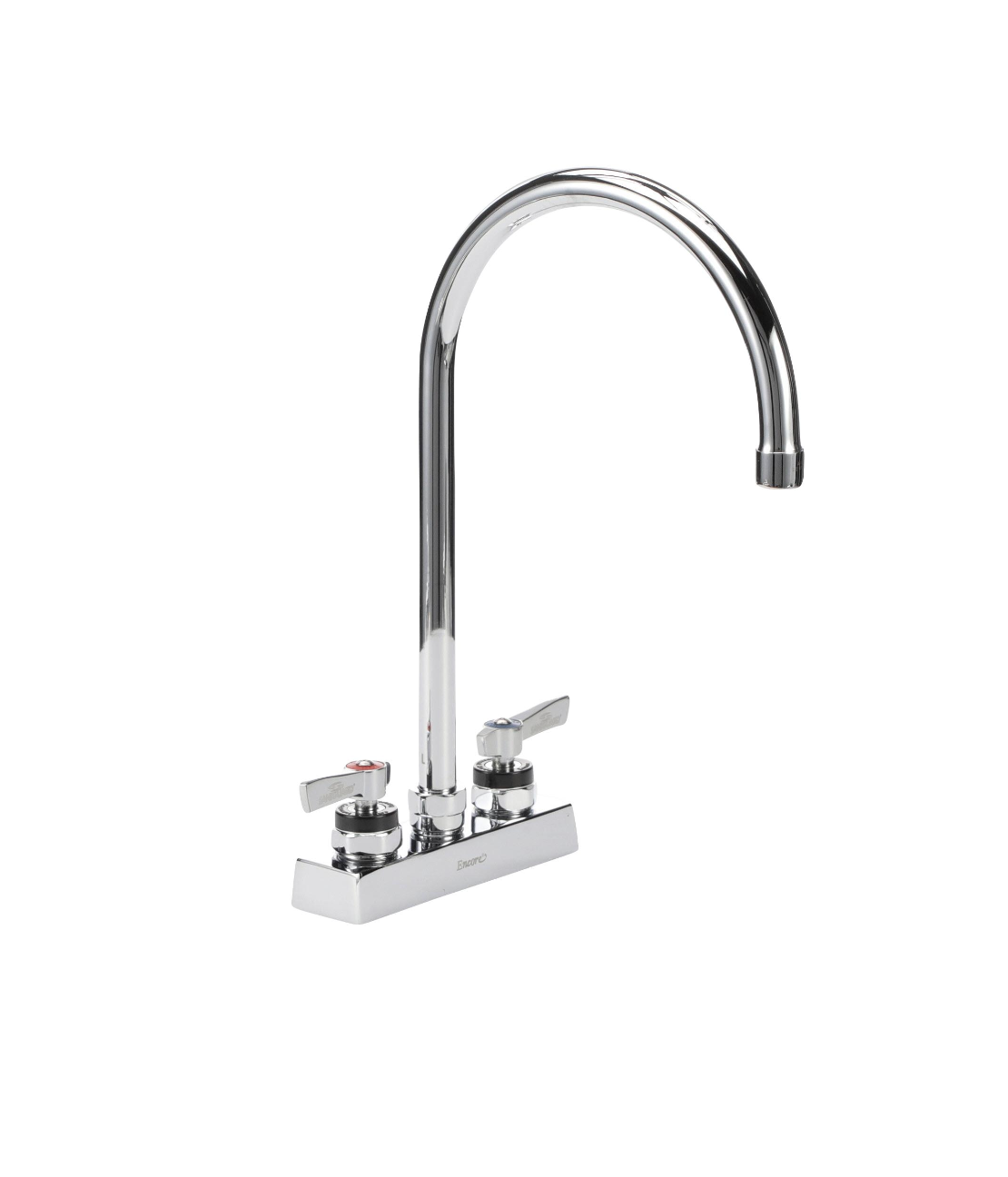 Encore 4" OC Deck Mount Faucet with 8-1/2" Swivel Gooseneck Spout, Lever Handles