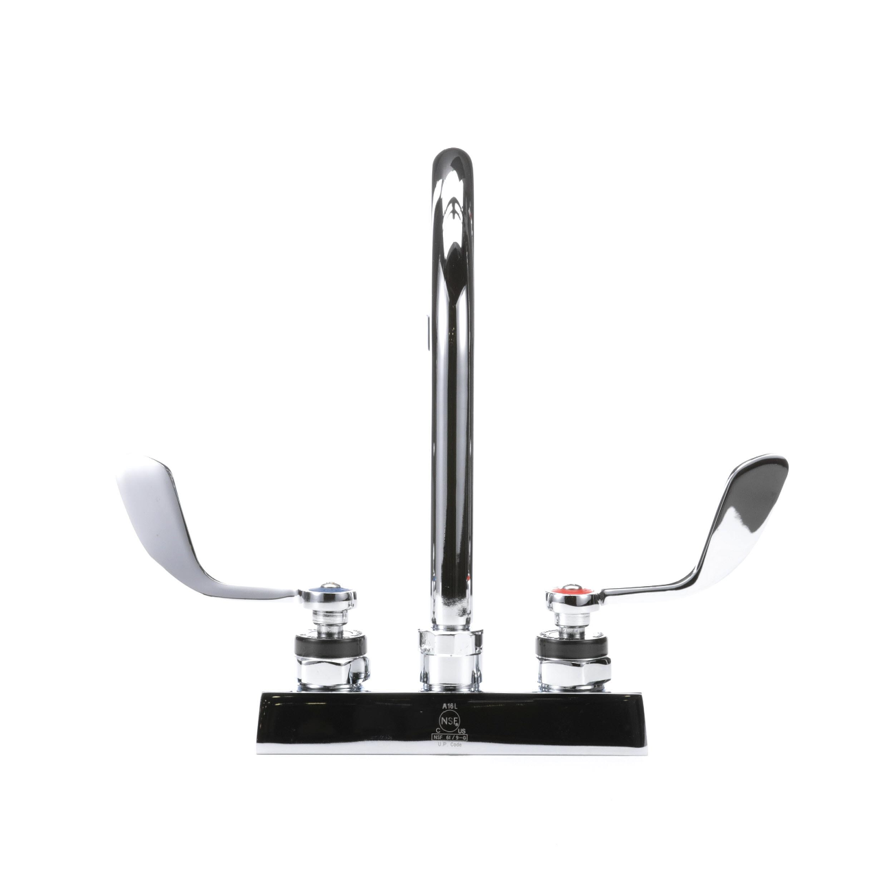 Encore 4" OC Deck Mount Faucet with 6-1/2" Rigid Gooseneck Spout and 4" Wrist Blade Handles