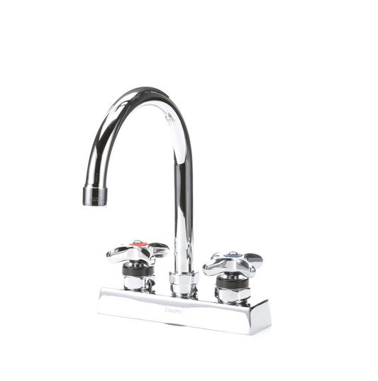 Encore 4" OC Deck Mount Faucet with 6-1/2" Swivel Gooseneck Spout with Cross Handles