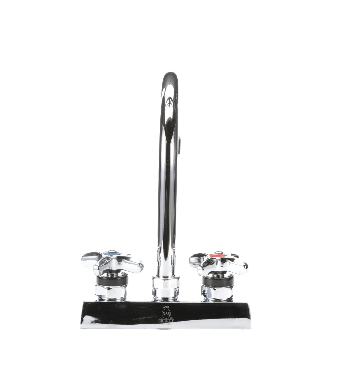 Encore 4" OC Deck Mount Faucet with 6-1/2" Swivel Gooseneck Spout with Cross Handles