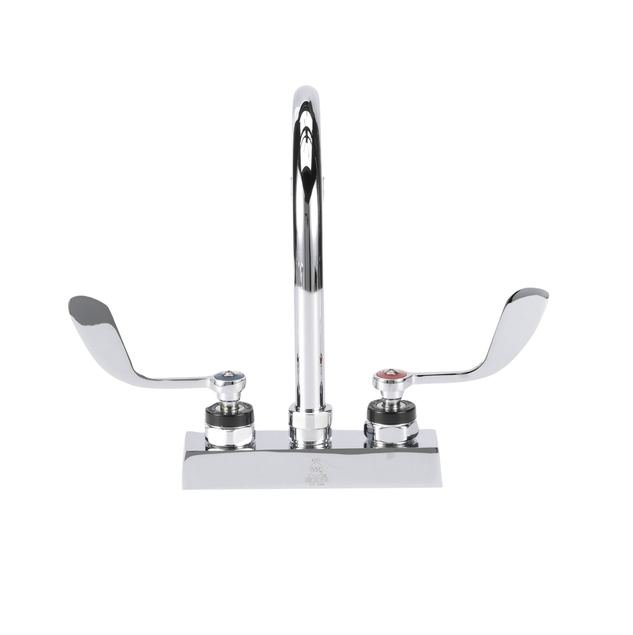 Encore 4" OC Deck Mount Faucet with 6-1/2" Swivel Gooseneck Spout and 4" Wrist Blade Handles