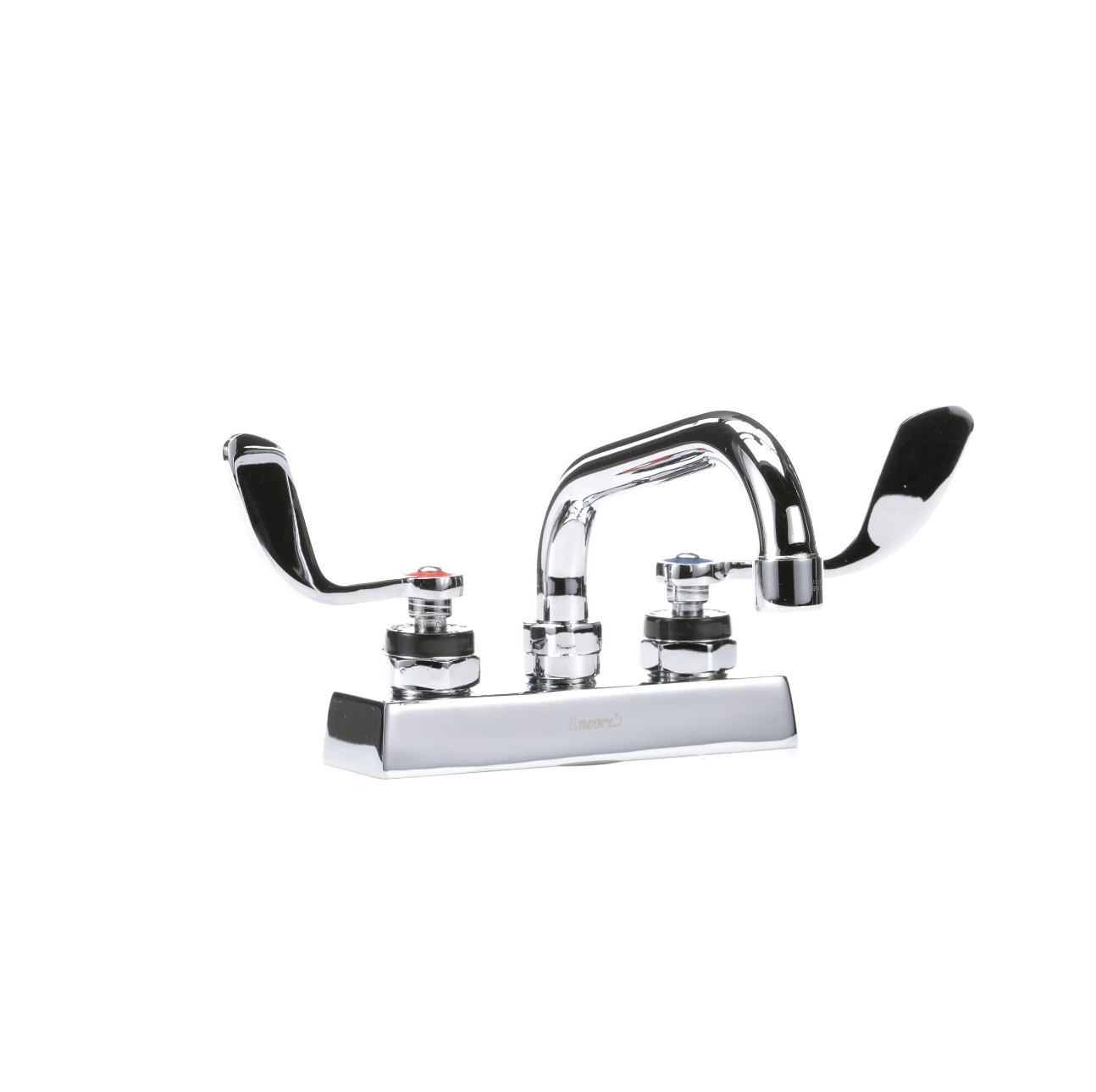 Encore 4" OC Deck Mount Faucet with 6" Swivel Spout and 4" Wrist Blade Handles