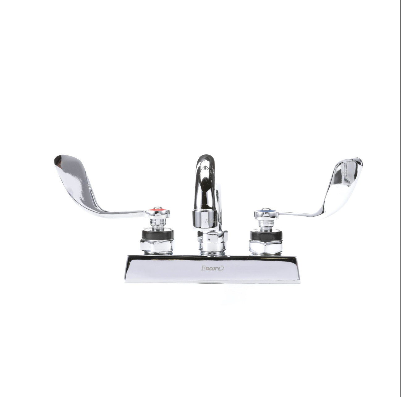 Encore 4" OC Deck Mount Faucet with 6" Swivel Spout and 4" Wrist Blade Handles