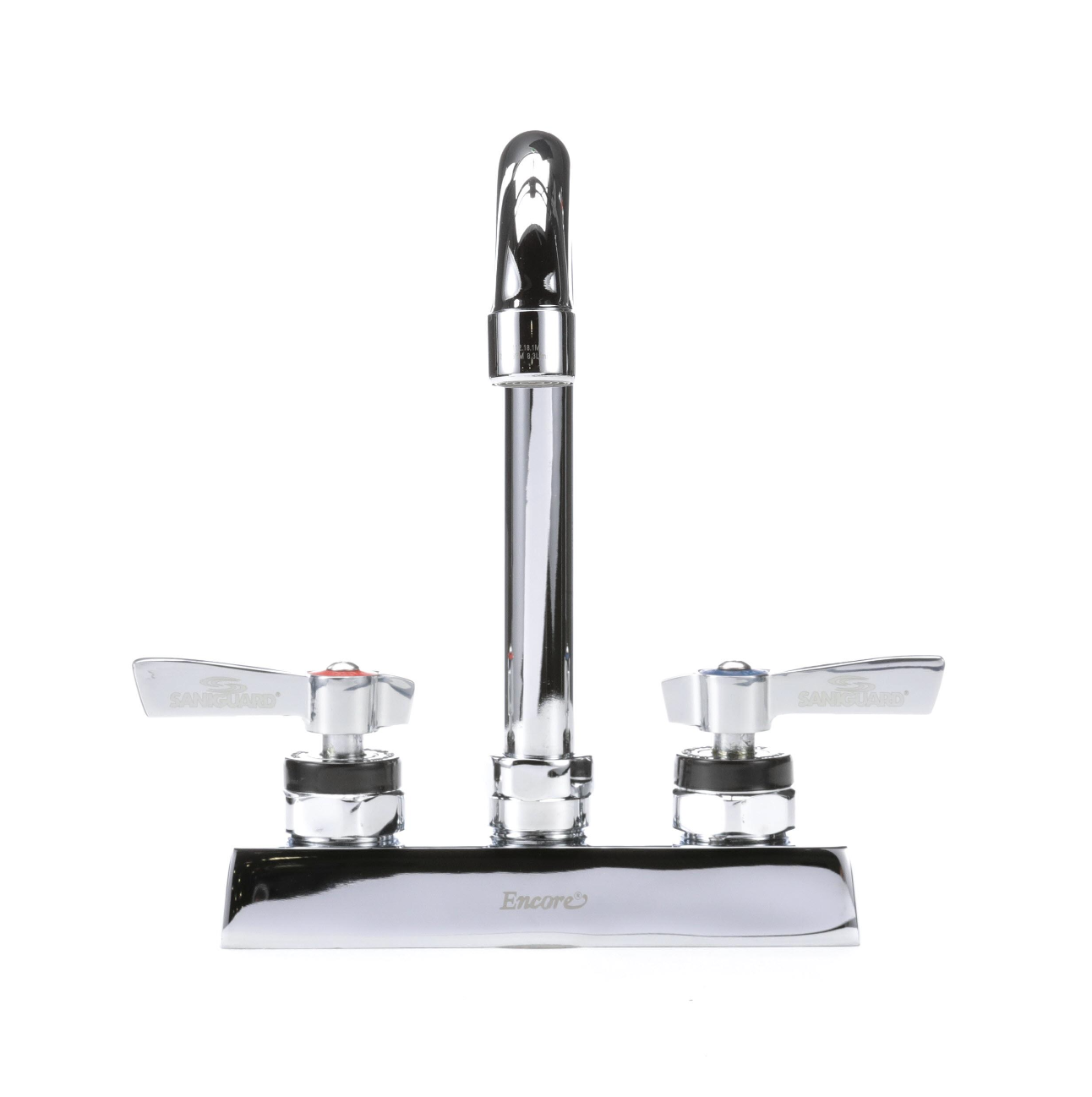 Encore 4" OC Deck Mount Faucet Ceramic Valves with 3-1/2" Swivel Gooseneck Spout