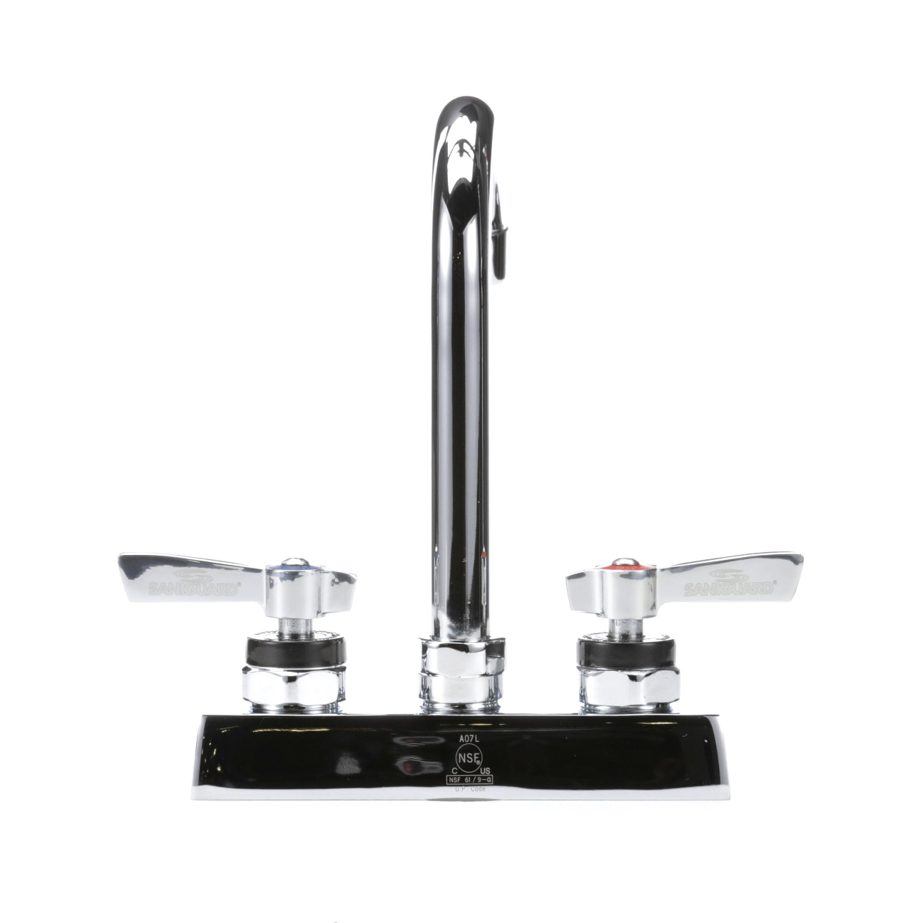 Encore 4" OC Deck Mount Faucet Ceramic Valves with 3-1/2" Swivel Gooseneck Spout