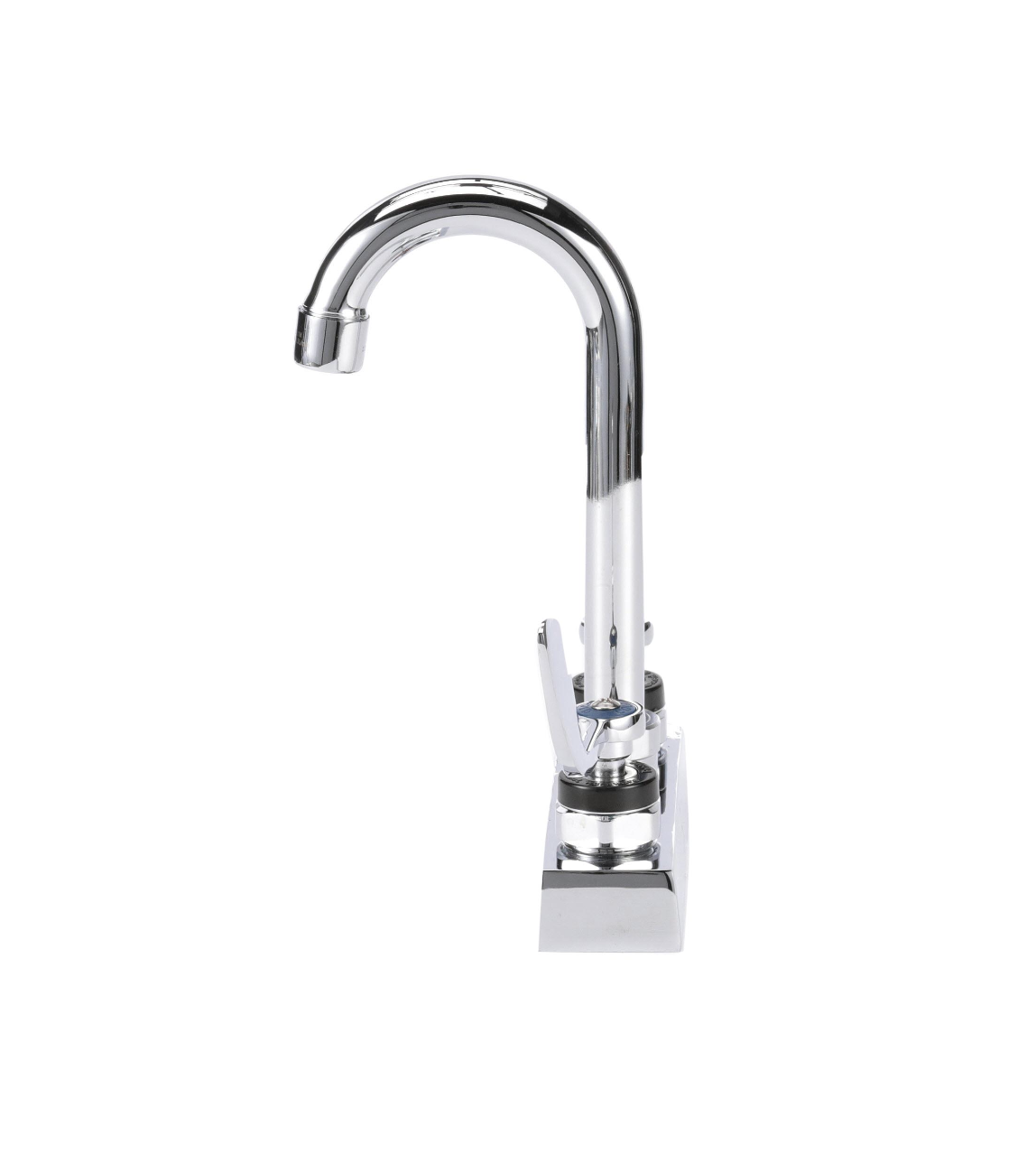 Encore 4" OC Deck Mount Faucet Ceramic Valves with 3-1/2" Swivel Gooseneck Spout with 4" Wrist Blade Handles