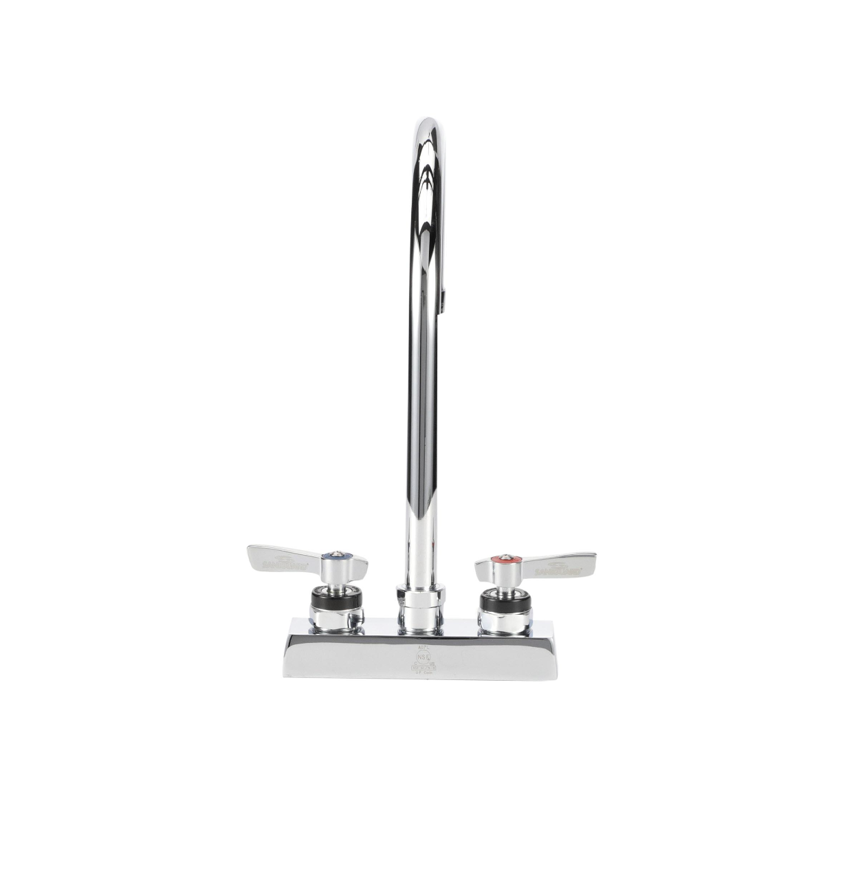 Encore 4" OC Deck Mount Faucet Ceramic Valves with 8-1/2" Rigid Gooseneck Spout