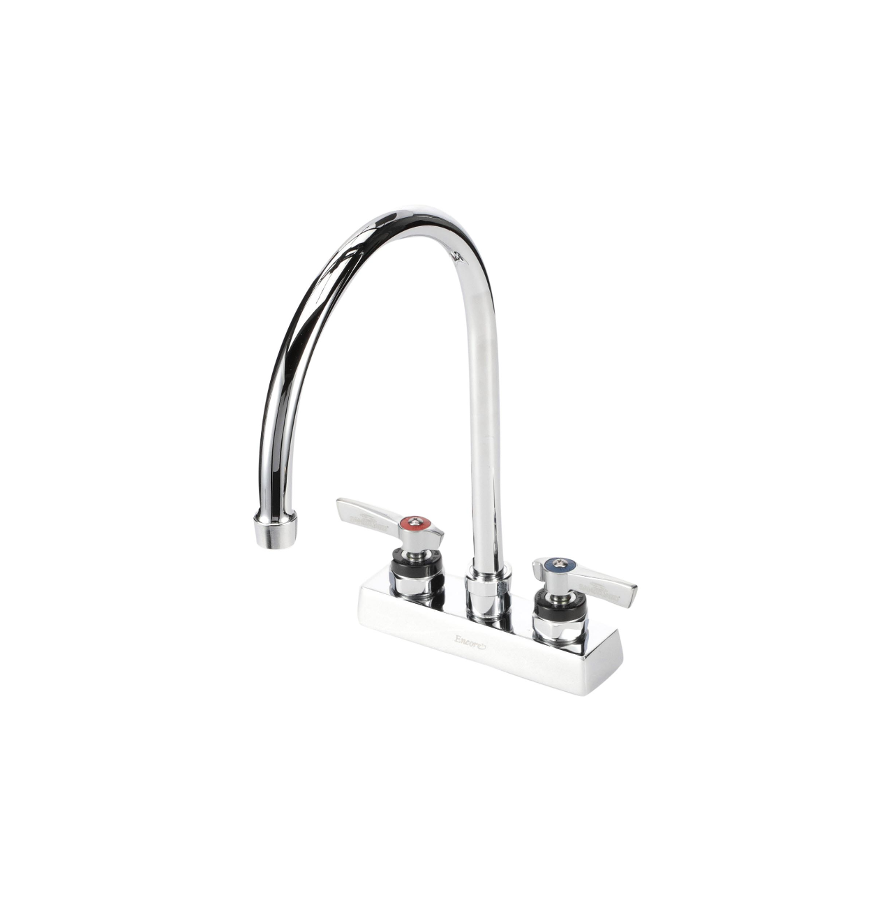 Encore 4" OC Deck Mount Faucet Ceramic Valves with 8-1/2" Rigid Gooseneck Spout