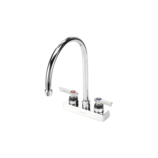 Encore 4" OC Deck Mount Faucet Ceramic Valves with 8-1/2" Rigid Gooseneck Spout