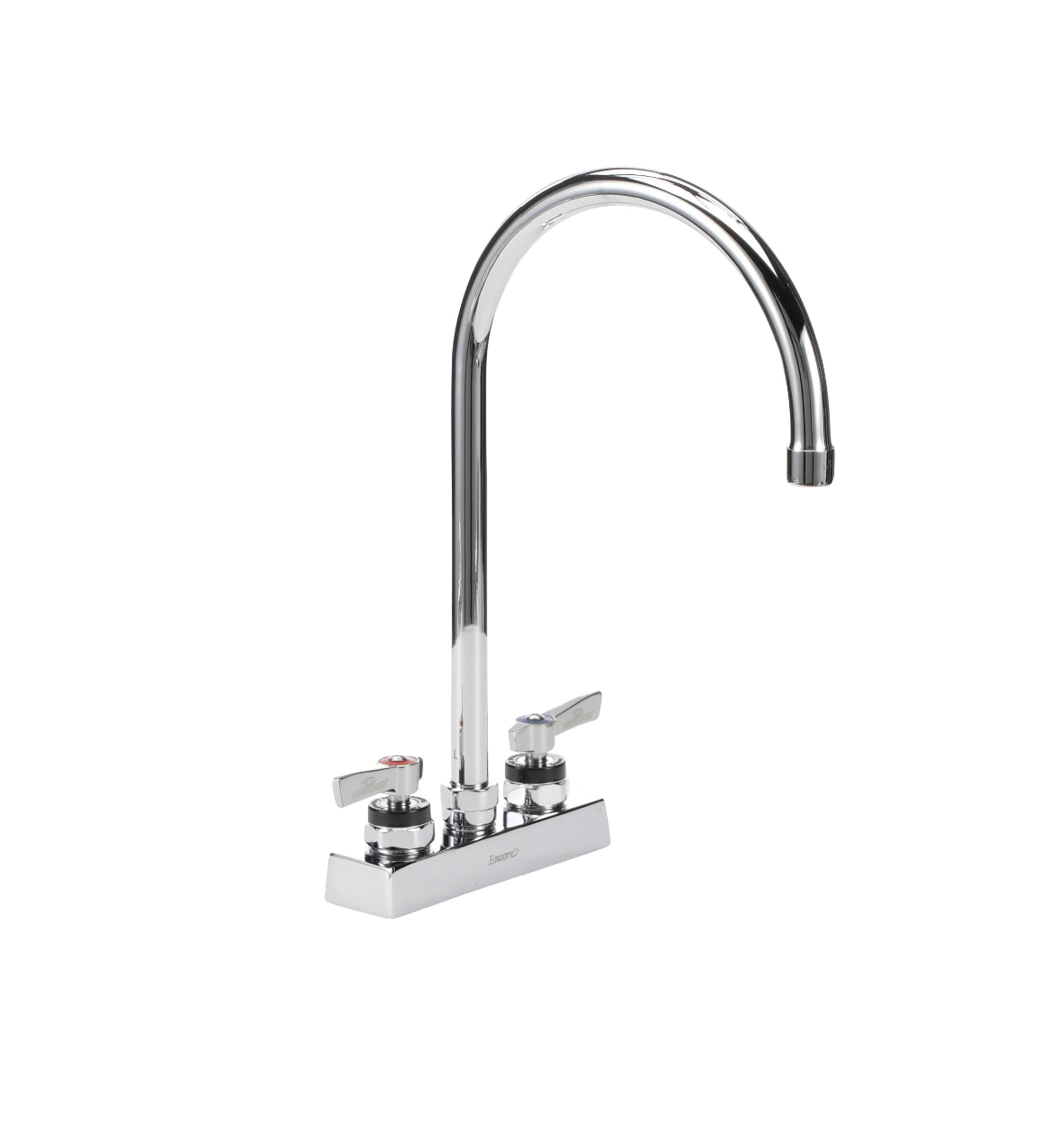 Encore 4" OC Deck Mount Faucet Ceramic Valves with 8-1/2" Swivel Gooseneck Spout