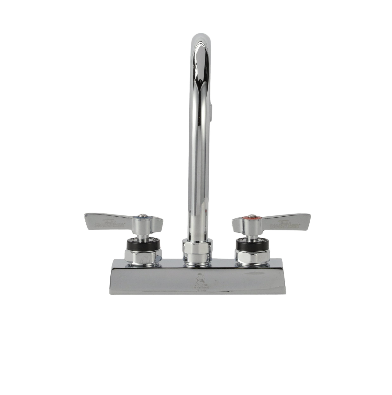 Encore 4" OC Deck Mount Faucet Ceramic Valves with 6" Swivel Gooseneck Spout