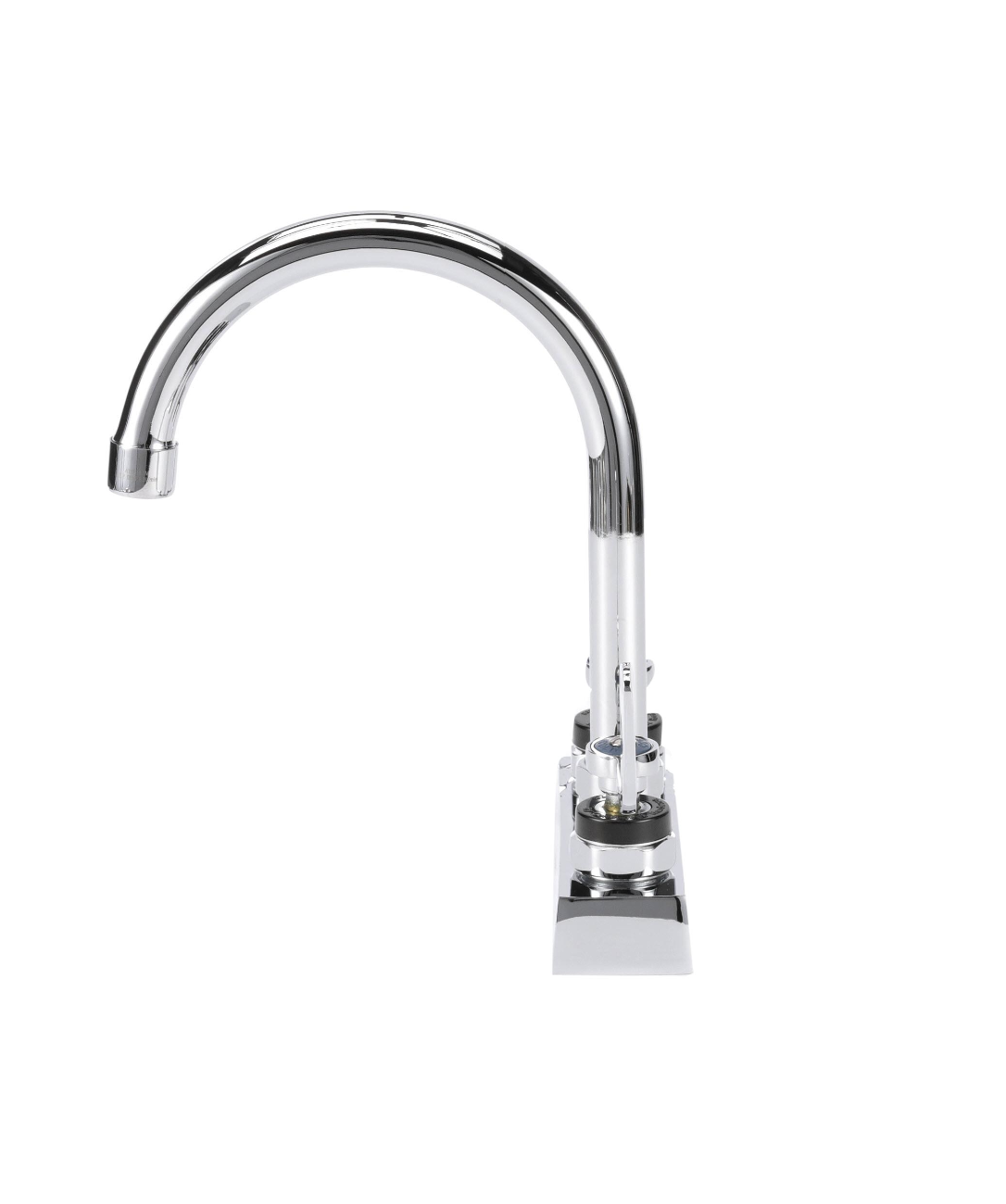 Encore 4" OC Deck Mount Faucet Ceramic Valves with 6" Swivel Gooseneck Spout and 4" Wrist Blade Handles