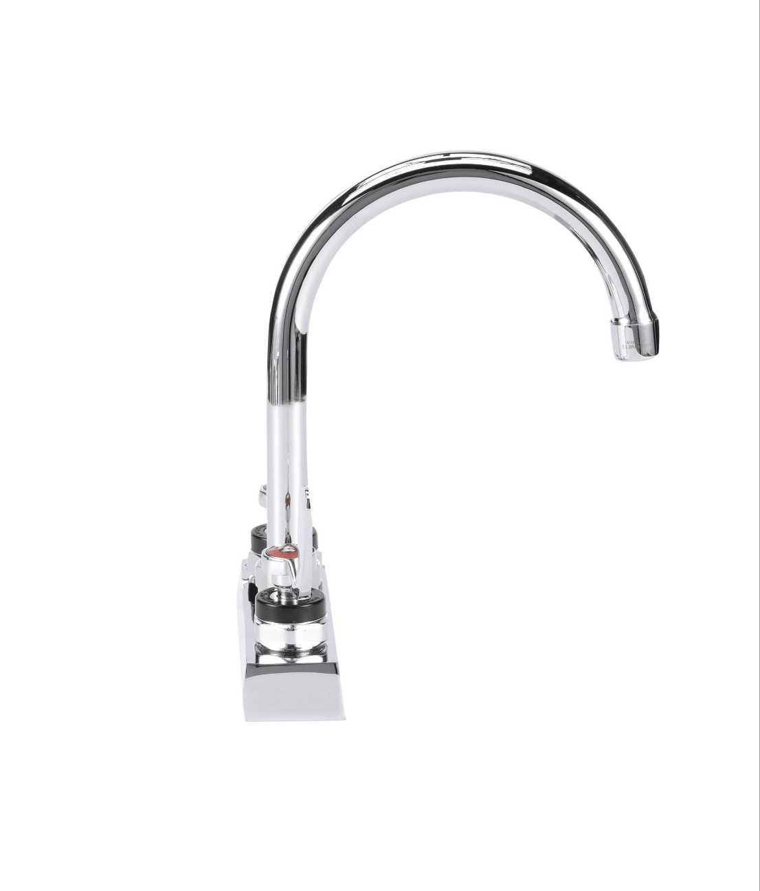 Encore 4" OC Deck Mount Faucet Ceramic Valves with 6" Swivel Gooseneck Spout and 4" Wrist Blade Handles