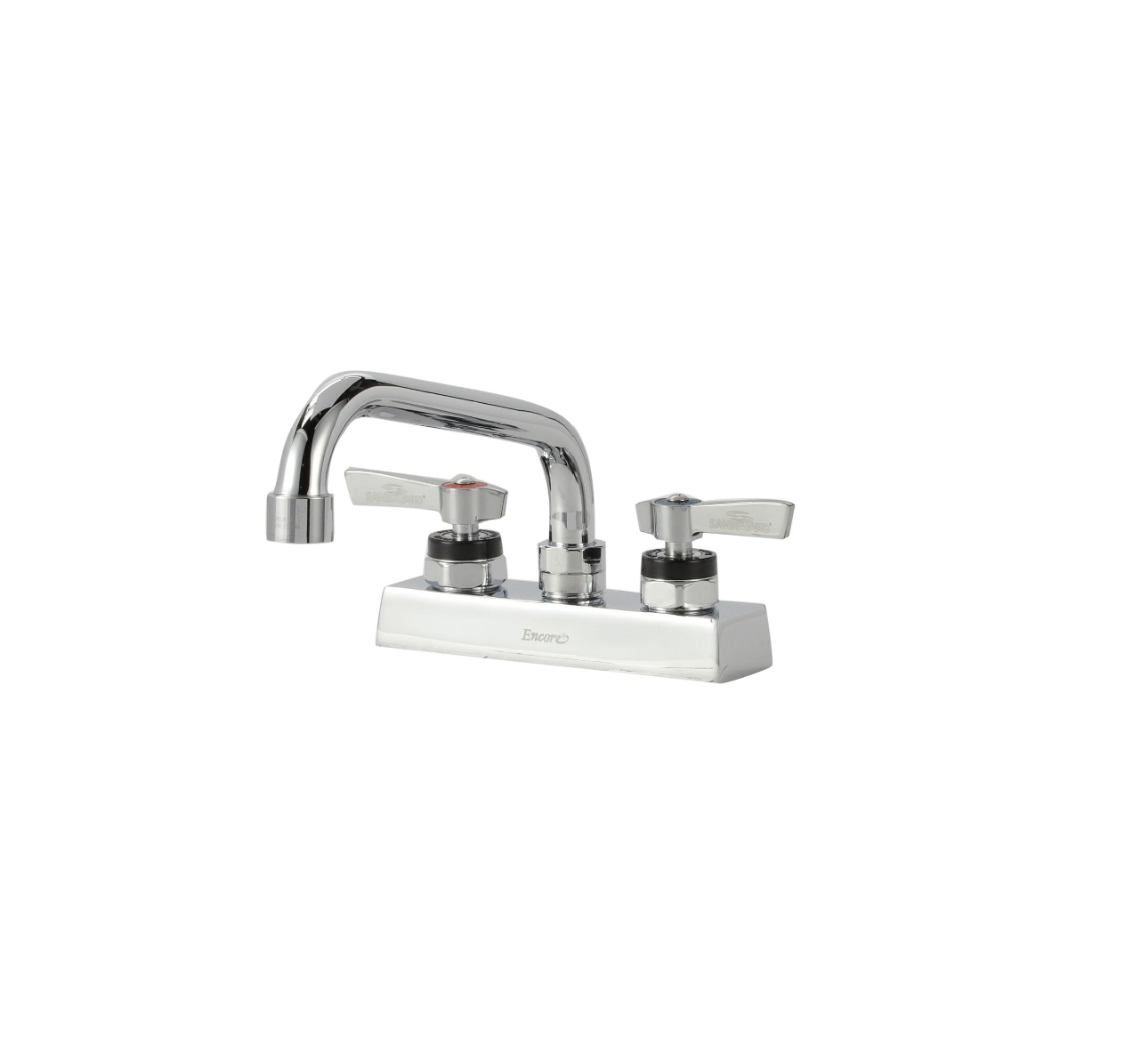Encore 4" OC Deck Mount Faucet Ceramic Valves with 8" Swivel Spout