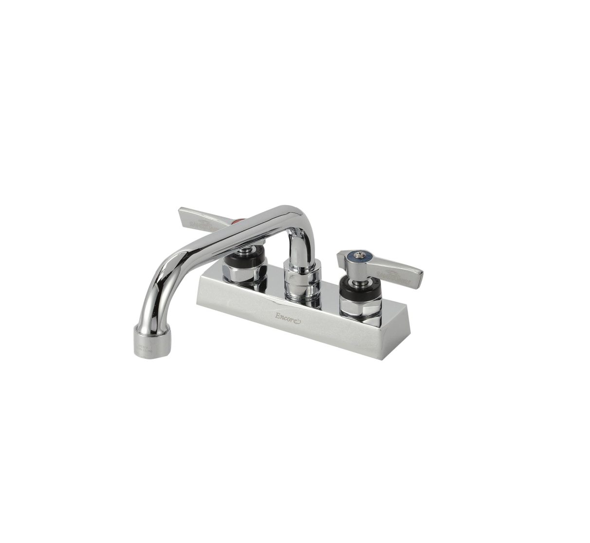 Encore 4" OC Deck Mount Faucet Ceramic Valves with 8" Swivel Spout