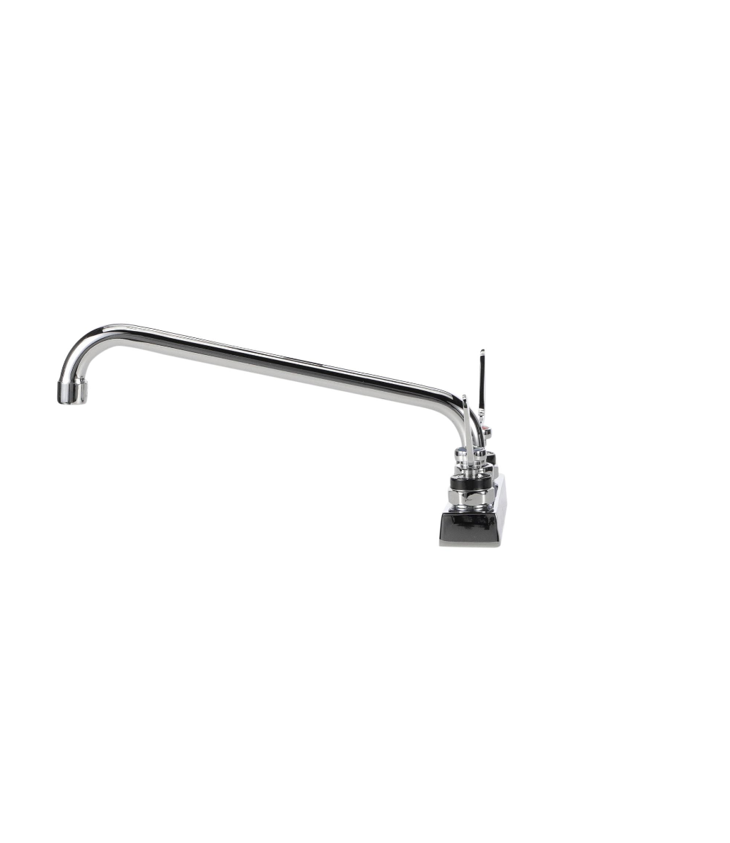 Encore 4" OC Deck Mount Faucet Ceramic Valves with 12" Swivel Spout with 4" Wrist Blade Handles