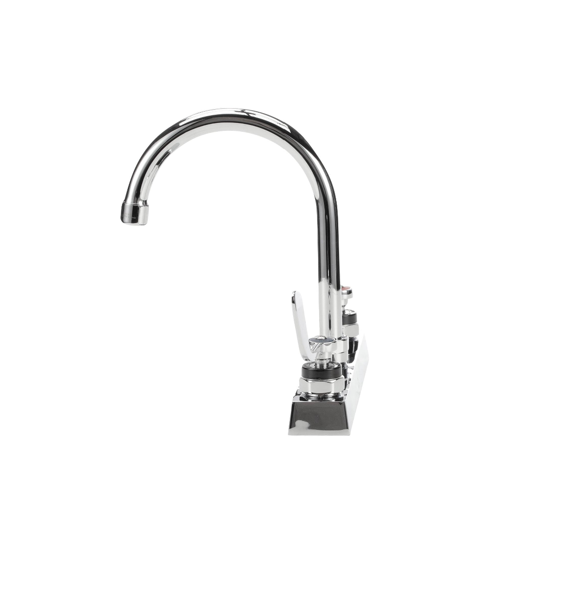 Encore 8" OC Deck Mount Faucet with 6" Swivel Gooseneck Spout and 4" Wrist Blade Handles