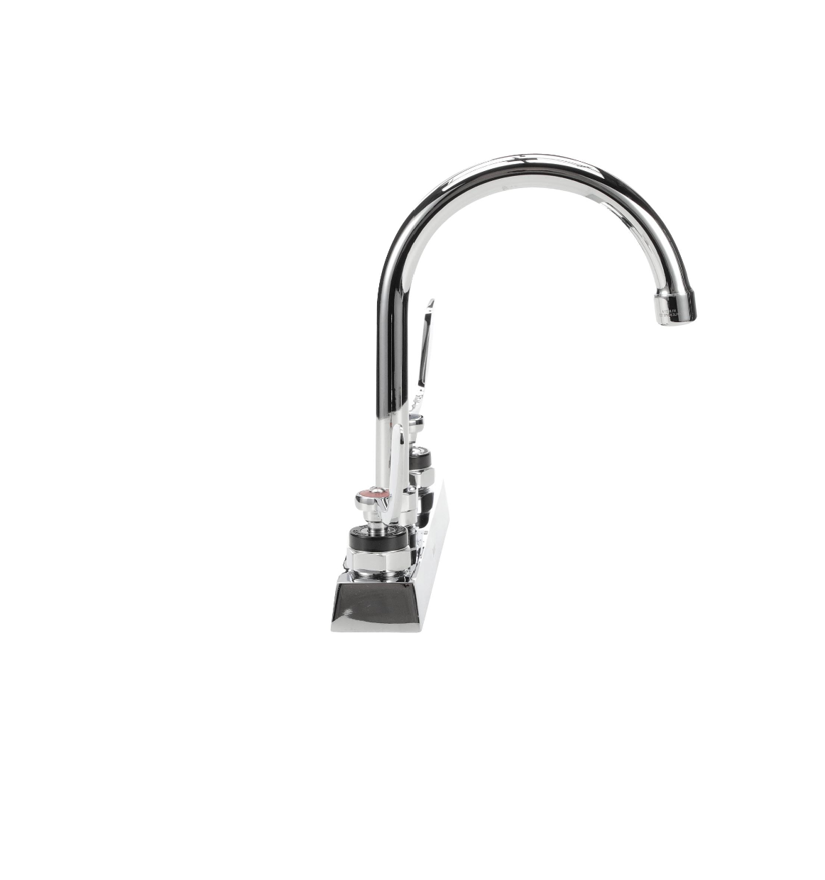 Encore 8" OC Deck Mount Faucet with 6" Swivel Gooseneck Spout and 4" Wrist Blade Handles