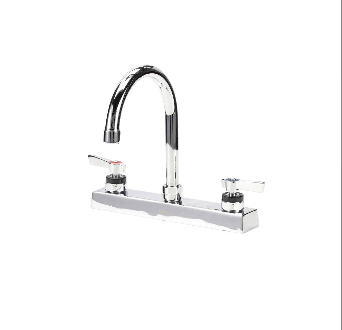 Encore 8" OC Deck Mount Faucet Ceramic Valves with 6" Swivel Gooseneck Spout