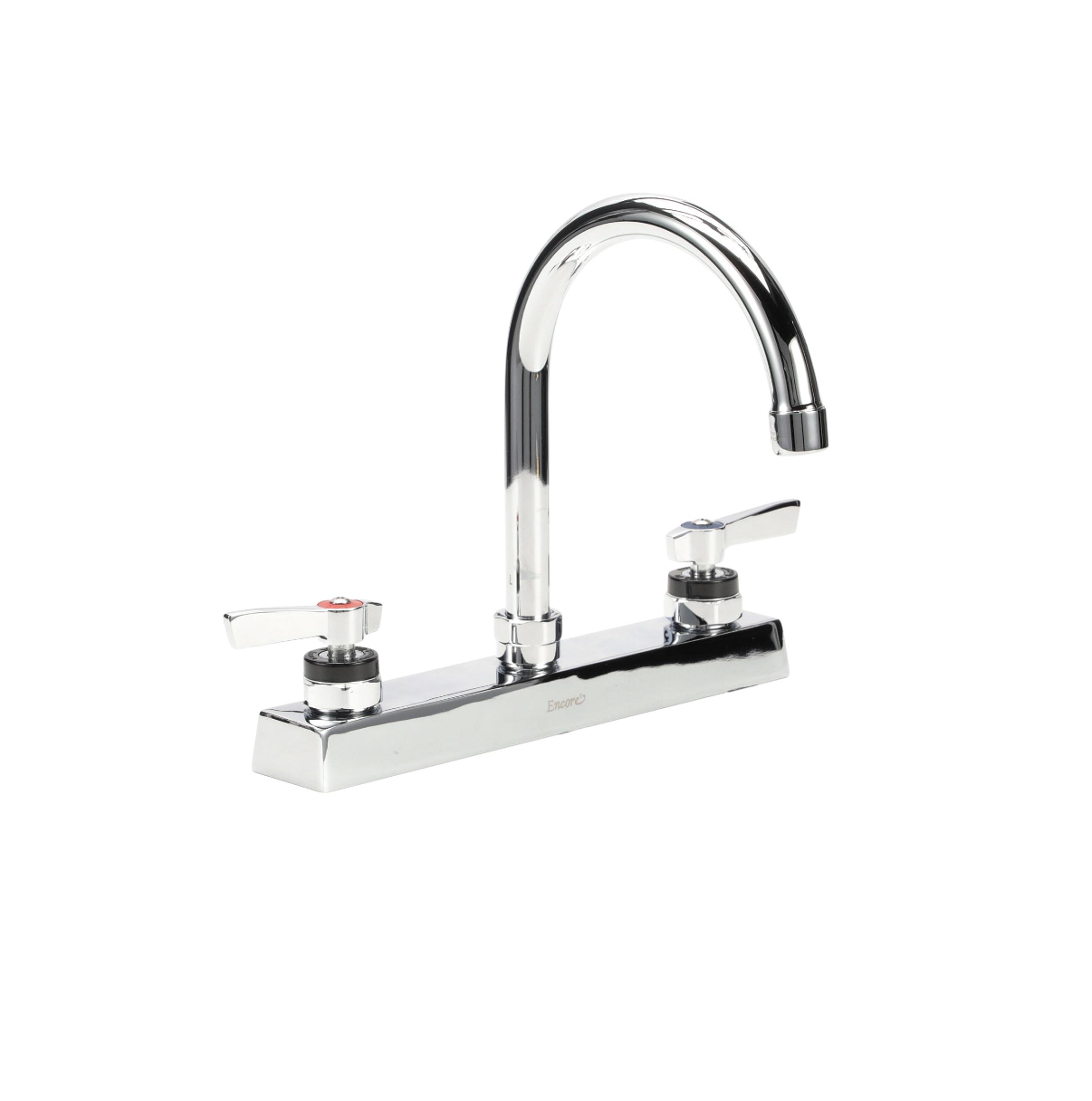 Encore 8" OC Deck Mount Faucet Ceramic Valves with 6" Swivel Gooseneck Spout
