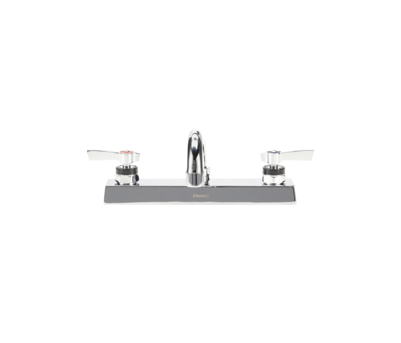 Encore 8" OC Deck Mount Faucet Ceramic Valves with 8" Swivel Spout and 4" Wrist Blade Handels