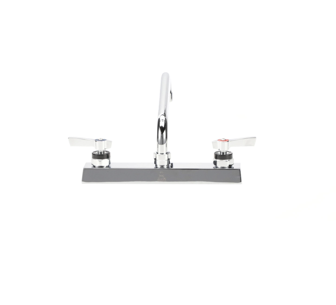 Encore 8" OC Deck Mount Faucet Ceramic Valves with 8" Swivel Spout and 4" Wrist Blade Handels