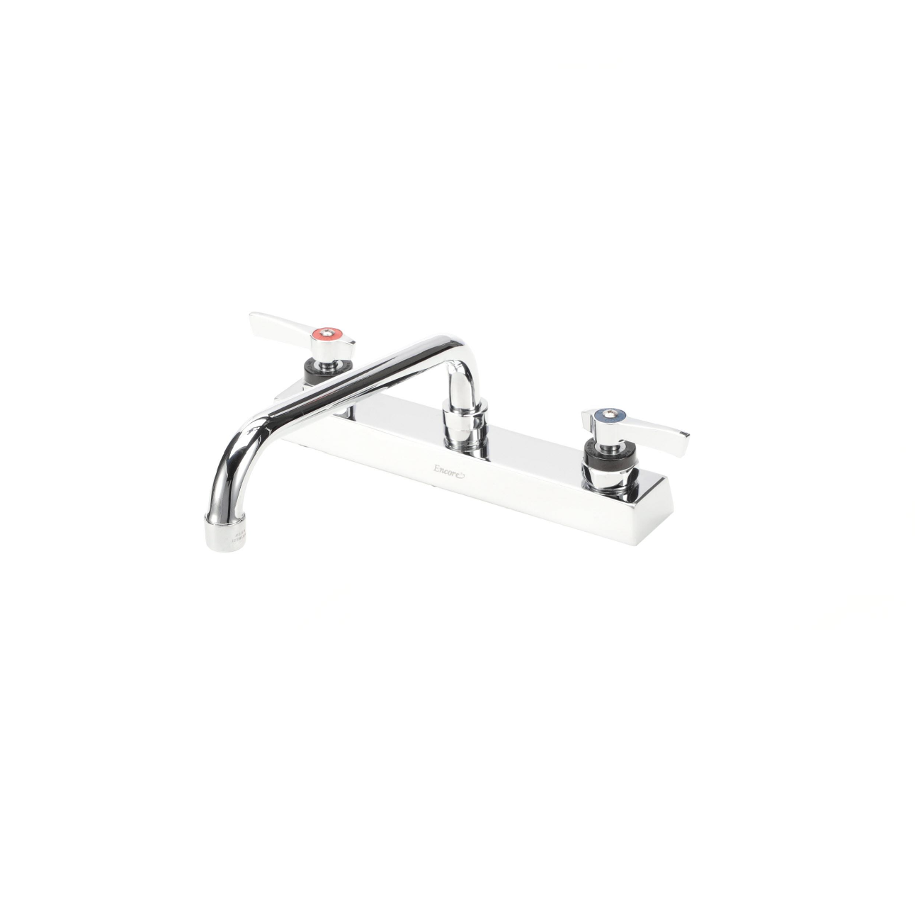 Encore 8" OC Deck Mount Faucet Ceramic Valves with 8" Swivel Spout and 4" Wrist Blade Handels