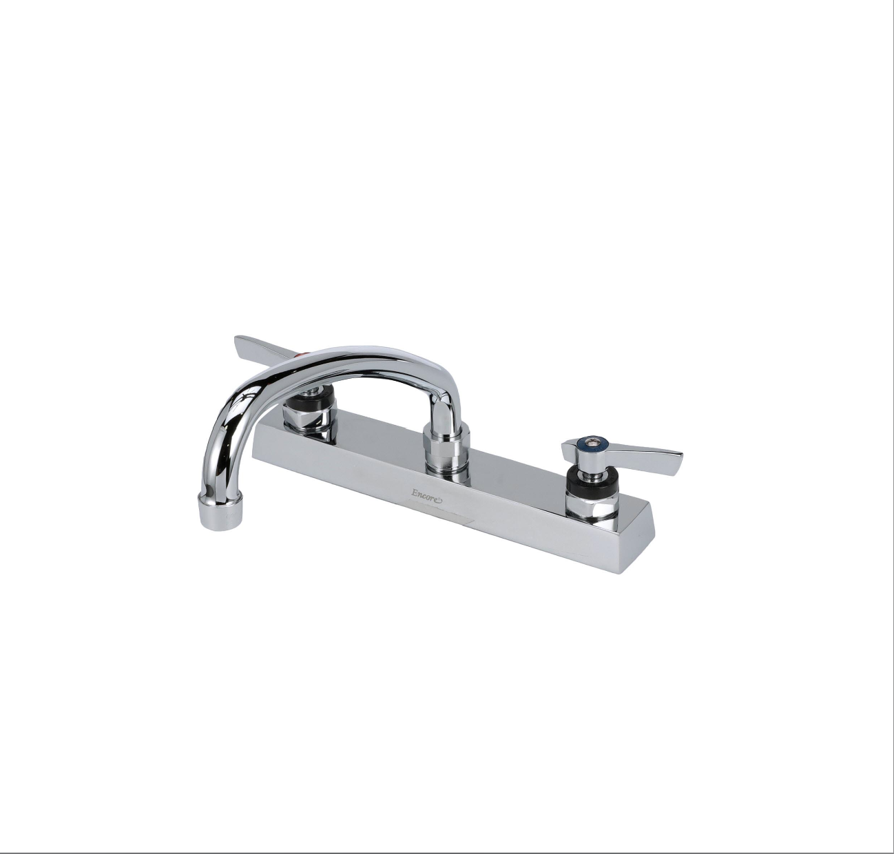 Encore 8" OC Deck Mount Faucet Ceramic Valves with 9" Swivel Spout