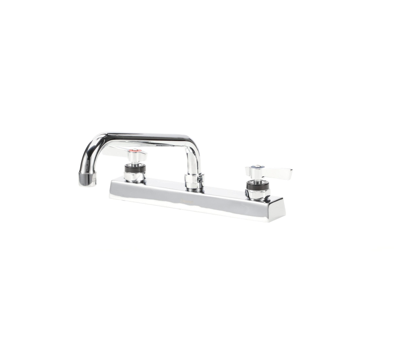 Encore 8" OC Deck Mount Faucet Ceramic Valves with 10" Swivel Spout, 4" Wrist Blade Handles