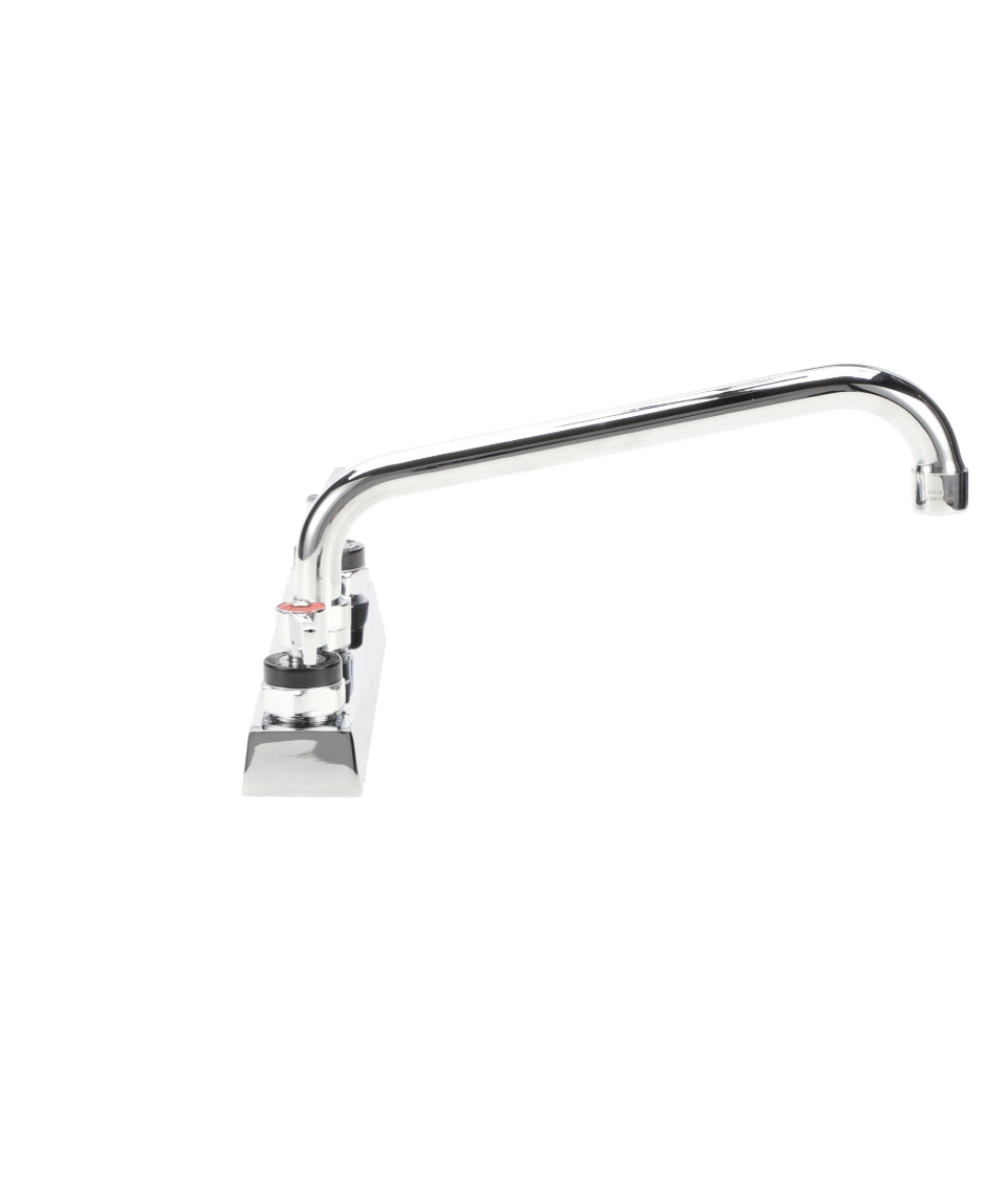 Encore 8" OC Deck Mount Faucet Ceramic Valves with 10" Swivel Spout, 4" Wrist Blade Handles