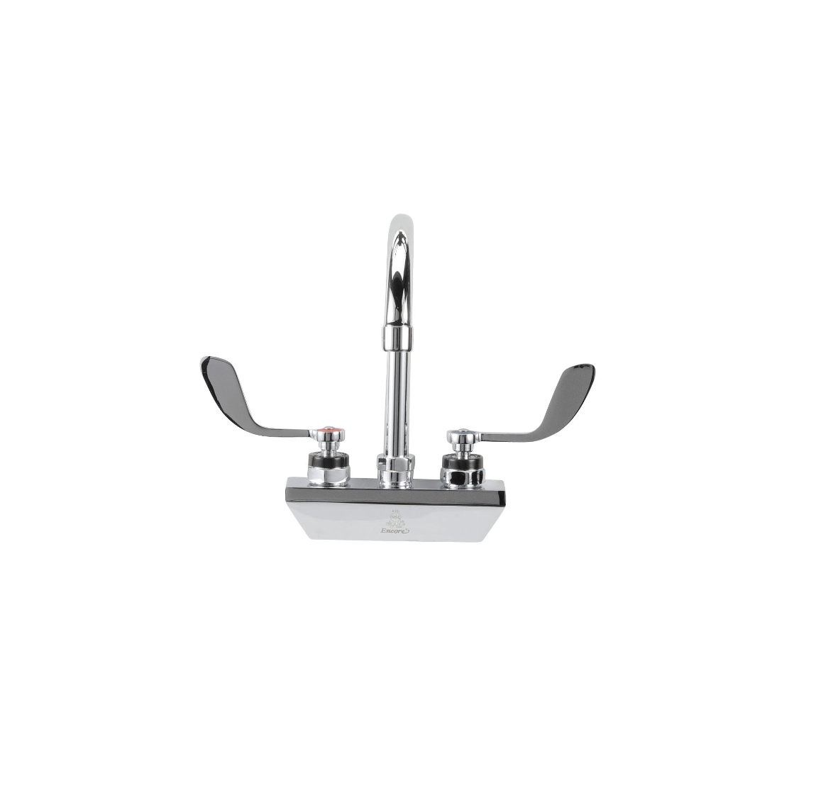 Encore® 4" OC Wall Mount Faucet with 6" Swivel Gooseneck Spout and 4" Wrist Blade Handles